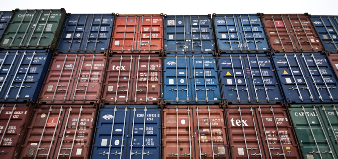 Multicolored containers 
